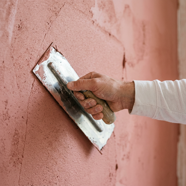 Craftsman applying Lime Plaster